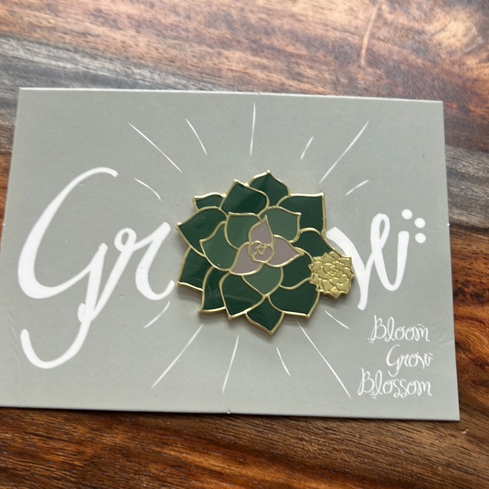 Succulent lapel pin